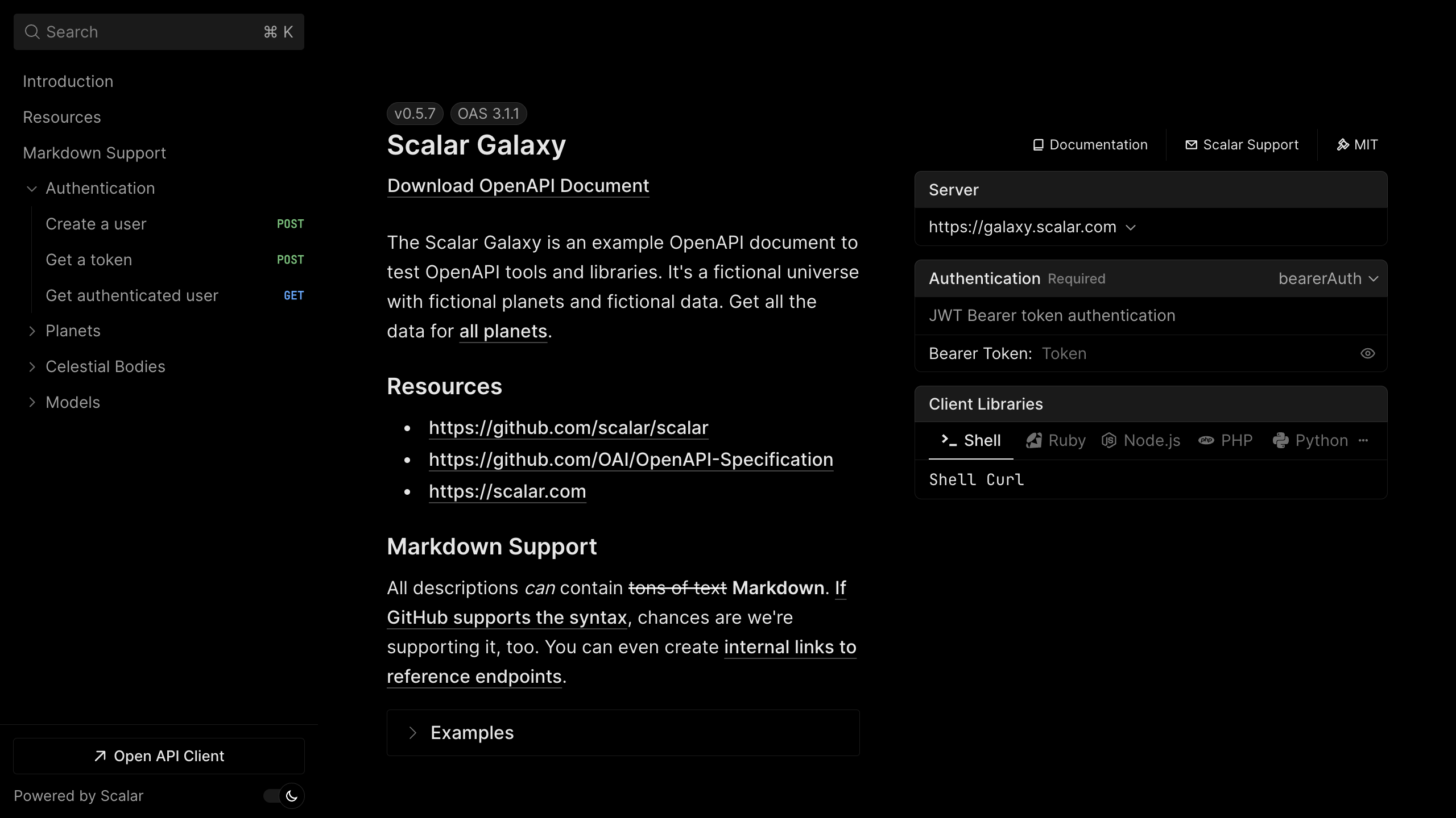 Screenshot of the SvelteKit integration